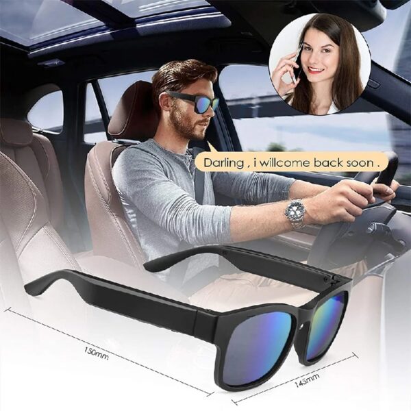 Unisex Smart Sunglasses with Bluetooth, Black