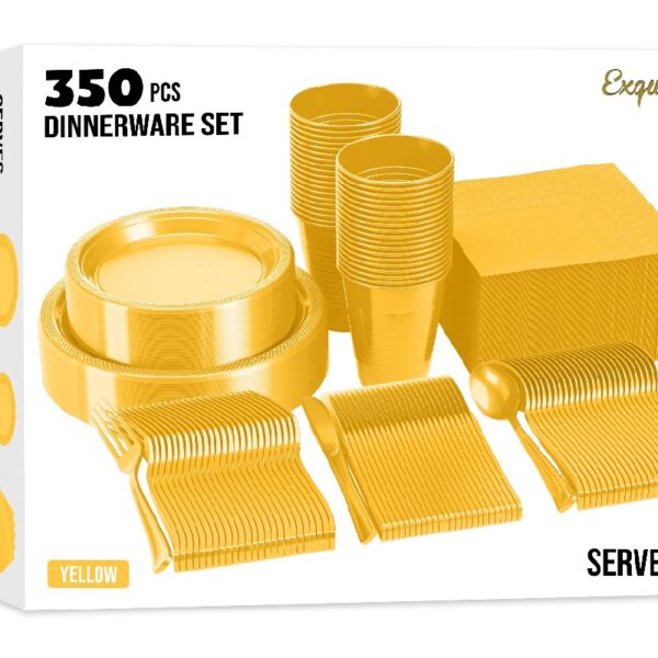 Exquisite 350 Piece Easter Plastic Disposable Party Plates & Dinnerware Combo Set