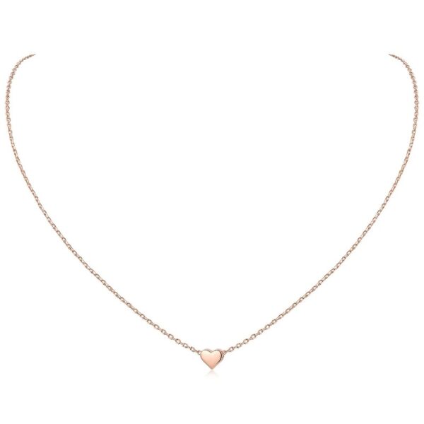 Dainty Heart Necklace Sterling Silver Charm Necklace Pendant Jewelry Gift for Women Mom