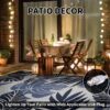 Outdoor Rug Carpet 5'x8' Waterproof Reversible Patio Rug Portable Indoor Outdoor Rug Plastic Straw Rug for Beach RV Camping Garden Picnic Deck Backyard Porch Decor Black
