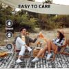 Outdoor Rugs 5' x 8' Rug, Waterproof Patio Mat, Stylish Plastic Straw Reversible Area Rug for Picnic RV Camping Porch Balcony, Black and White
