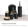 Bathroom Accessories Sets 6 Piece Bath Ensemble Includes Soap Dispenser, Toothbrush Holder, Toothbrush Cup, Soap Dish for Decorative Countertop and Housewarming Gift, Dark Blue