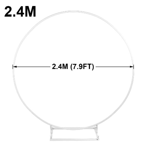 Garfans 7.9FT Wedding Arch  for Birthday Decoration Round Backdrop Stand Circle Balloon Arch Frame Halloween Christmas Parties Garland Stand White