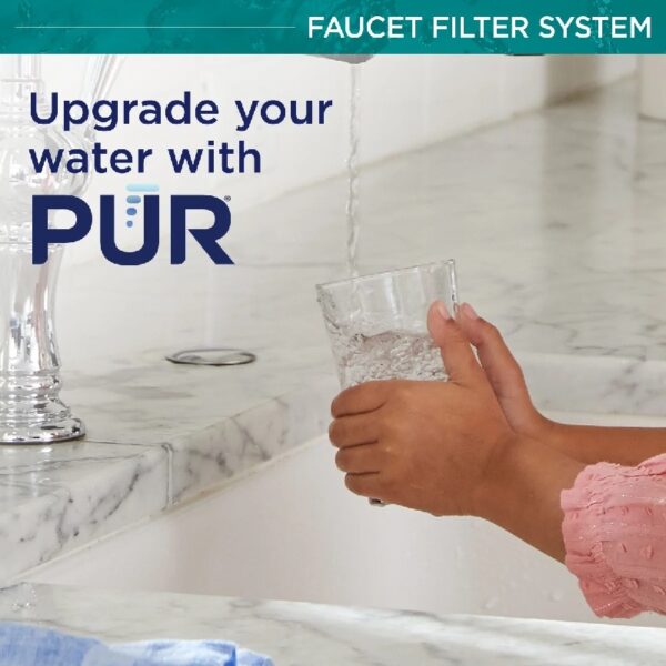 PLUS Faucet Mount Water Filtration System, Horizontal, Black/Chrome, PFM200B