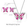 Purple Butterfly Jewelry Amethyst February Birthstone Jewelry Set Fine Necklace/Earrings 925 Sterling Silver Women Birthday Mother's Day Gifts