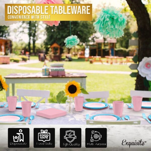 Exquisite 350 Piece Easter Plastic Disposable Party Plates & Dinnerware Combo Set
