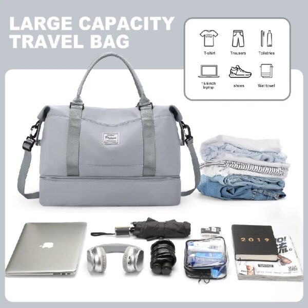 cca9716bcfe349f69186b32d0176abbd Weekender Bags for Women, Travel Duffel Bags with Shoe Compartment,Personal Item Travel Bag for Airlines, Carry on Overnight Tote Bag for women,Beige&Brown