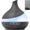 550ml Essential Oil Diffuser, Upgraded Oil Diffuser for Large Room, Cool Mist Humidifier Air Diffuser with Remote Control 4 Timer Setting 14 Color Lights Waterless Auto Shut-Off