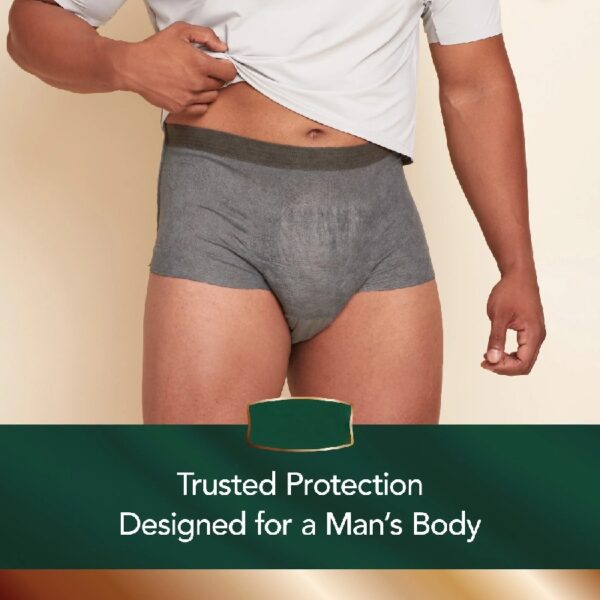 (2 pack) Real Fit Incontinence Underwear for Men, Adult Diapers, L/XL, Grey, 12 Count