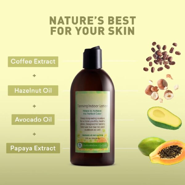 Indoor Tanning Lotion, Body Tanning Lotion, Natural Sun Tan Lotion, Moisturizer Tanning Lotion for Long-Lasting Tan, 8 Oz