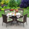 Outdoor Patio Cushion, Rocking Chair Cushion Set, Tufted Pads, Set of Upper and Lower with Ties Pack of 2 (2 Sets) - Back 21