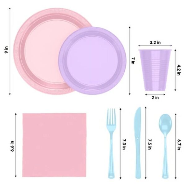 Exquisite 350 Piece Easter Plastic Disposable Party Plates & Dinnerware Combo Set