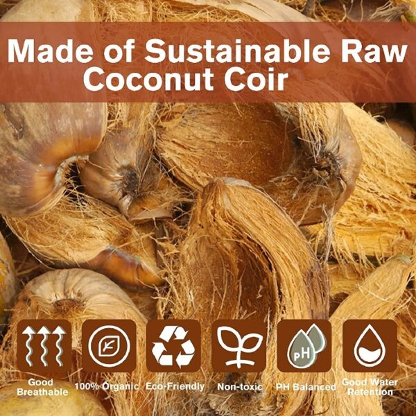 10lb of  100% Organic Coco Coir Bricks with Low EC and pH Balance High Expansion Coco Fiber for Herbs, Flowers,Plants Gardening Renewable Coconut Soil