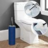 Bathroom Accessories Sets 6 Piece Bath Ensemble Includes Soap Dispenser, Toothbrush Holder, Toothbrush Cup, Soap Dish for Decorative Countertop and Housewarming Gift, Dark Blue