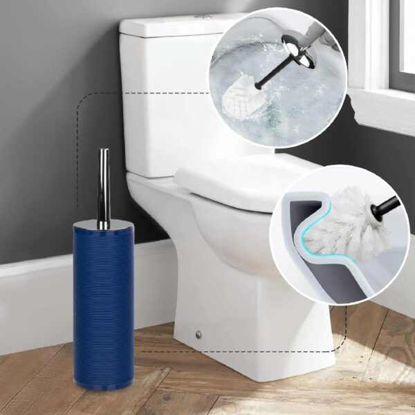 Bathroom Accessories Sets 6 Piece Bath Ensemble Includes Soap Dispenser, Toothbrush Holder, Toothbrush Cup, Soap Dish for Decorative Countertop and Housewarming Gift, Dark Blue