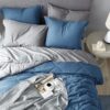 Light Purple Queen Comforter Set - 7 Pieces Reversible Queen Bed in a Bag, Queen Bed Set Light Purple and Grey with Comforters, Sheets, Pillowcases & Shams