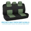 PolyPro Car Seat Covers Full Set in Charcoal on Black – Front and Rear Split Bench for Cars, Easy to Install Cover Set, Accessories Auto Trucks Van SUV