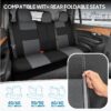 PolyPro Car Seat Covers Full Set in Charcoal on Black – Front and Rear Split Bench for Cars, Easy to Install Cover Set, Accessories Auto Trucks Van SUV