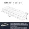 Outdoor Bench Cushion with Ties, 41 x 19 inch Weather Resistant Tufted Garden Loveseat Cushion