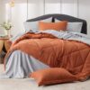 Light Purple Queen Comforter Set - 7 Pieces Reversible Queen Bed in a Bag, Queen Bed Set Light Purple and Grey with Comforters, Sheets, Pillowcases & Shams