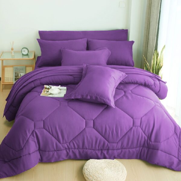8 PCS Modern Comforter Set with Sheets All Season Bed in a Bag, Black, Queen Size