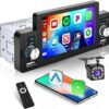 5 Inch Car Radio Single Din Car Stereo CarPlay Android Auto Bluetooth Mirror Link