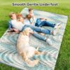 Outdoor Rug 6'x9' Waterproof Patio Rug Reversible Indoor Outdoor Rug Lightweight Plastic Straw Rug for RV Camping Deck Balcony Boho Porch Decor Dark Grey and White