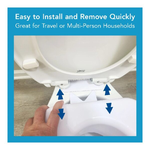 Raised Toilet Seat with Quick Lock, Adds 4 in Height, White, 300 lb Limit