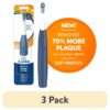 (3 pack) NEW PRO CLEAN Battery Powered Electric Toothbrush for Adults, Soft Bristles,  Blue,  1 Count