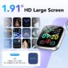 Smart Watch Fits for Android and iPhone, IP68 Waterproof Smartwatch for Women Men 100+ Sports Modes 1.91-inch Fitness Tracker, Smart Watch with Bluetooth Call(Answer/Make Calls), for Gift Black