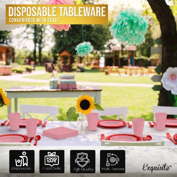 Exquisite 350 Piece Easter Plastic Disposable Party Plates & Dinnerware Combo Set
