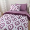 7 Piece Reversible Bed in a Bag Comforter Set with Sheets, Black, Queen