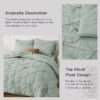 Dorm Bedding Twin Comforter Set - 5 Pieces Pintuck Bed in A Bag with Comforters, Sheets, Pillowcases & Shams