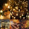 GooingTop 2Pack Outdoor String Lights, Each 37.5Ft 100LED Hanging Patio Lights with 8 Lighting Modes, Auto On/Off for Garden Patio Yard Decor, Warm White