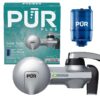 PLUS Faucet Mount Water Filtration System, Horizontal, Black/Chrome, PFM200B