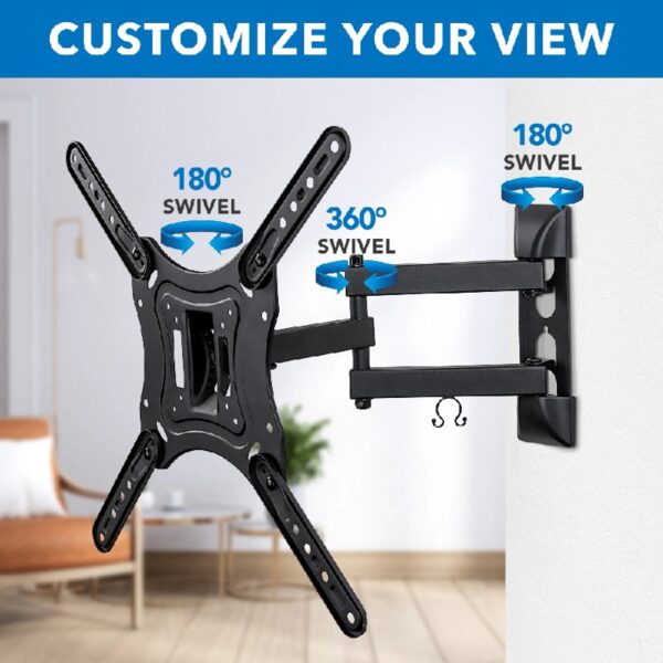 Full Motion TV Wall Mount with Swivel Arm for 28