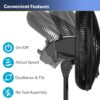 16” 3-Speed Adjustable Oscillating Pedestal Fan, Black, S16500 New
