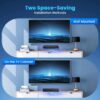 2.1ch Small Sound Bar for TV, 60W Bluetooth Soundbar with Subwoofer, 5 EQ Modes, HDMI ARC/Optical/AUX/USB, Home Theater Surround Sound System, Wall Mountable, Remote Control, 16.5 inch