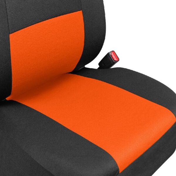 PolyPro Car Seat Covers Full Set in Charcoal on Black – Front and Rear Split Bench for Cars, Easy to Install Cover Set, Accessories Auto Trucks Van SUV
