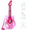 19in Kids Flash Guitar, Pretend Play Musical Instrument Toy for Toddlers w/ Mic, Stand - Navy