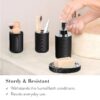 Bathroom Accessories Sets 6 Piece Bath Ensemble Includes Soap Dispenser, Toothbrush Holder, Toothbrush Cup, Soap Dish for Decorative Countertop and Housewarming Gift, Dark Blue