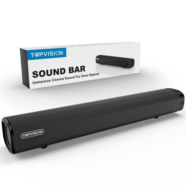 Sound Bar for TV, Soundbar with Subwoofer, Wired & Wireless Bluetooth 5.0 3D Surround Speakers, Optical/AUX/RCA/USB Connection, Wall Mountable, Remote Control