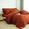 8 PCS Modern Comforter Set with Sheets All Season Bed in a Bag, Black, Queen Size