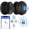 Smart Door Knob, Keyless Smart Door Lock Smart Deadbolt with App Control & Fingerprint & 2 Keys,Electronic Door Lock for Home, Apartment, Office,Bronze