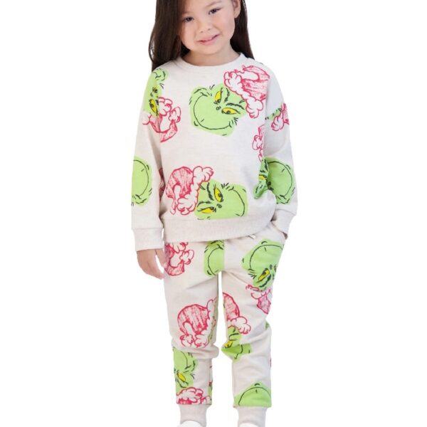 The Grinch Toddler Printed Sweatshirt and Jogger Set, Sizes 2T-5T