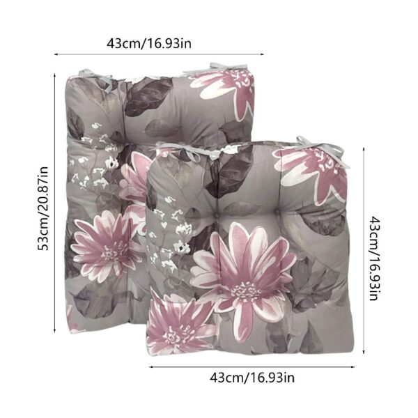 Outdoor Patio Cushion, Rocking Chair Cushion Set, Tufted Pads, Set of Upper and Lower with Ties Pack of 2 (2 Sets) - Back 21