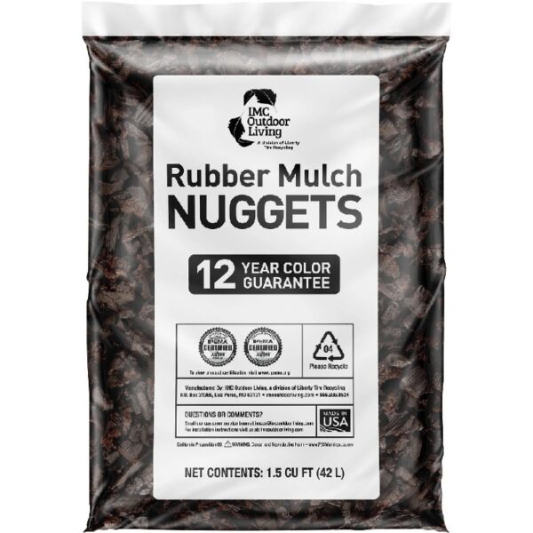 Premium Brown Rubber Mulch Nuggets, 0.8 cu ft