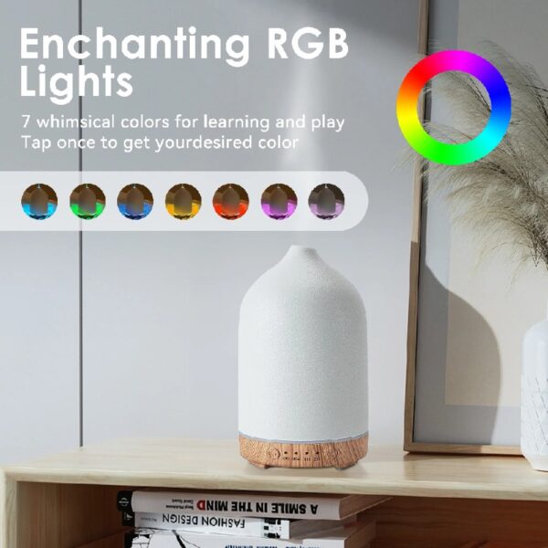 Essential Oil Diffuser,  250ML Ceramic Aromatherapy Night Lights Humidifiers for Bedroom