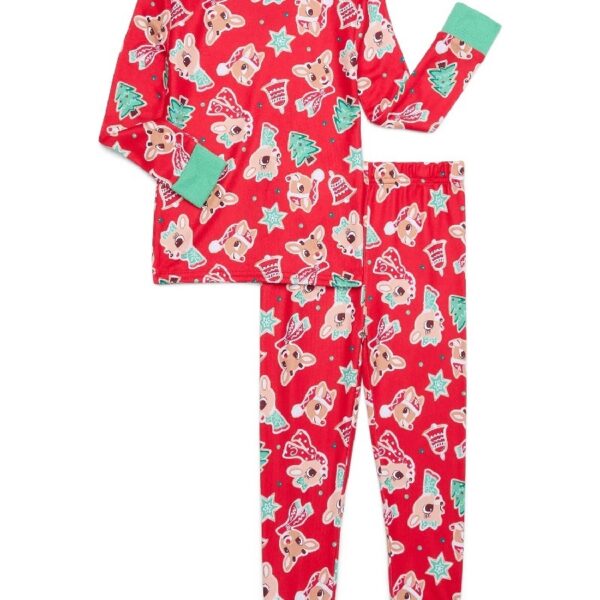 Character Toddler Christmas Snug Fit Top and Pants, 2-Piece Pajama Set, Sizes 12M-5T