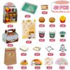 46PCS Upgraded Cash Register Playset for Kids, Cashier Register Toy, Kids Pretend Play Cash Register Toys with Scanner, Shopping Cart, Calculator, Play Food, Toys for Girls 3 6 Years-Green